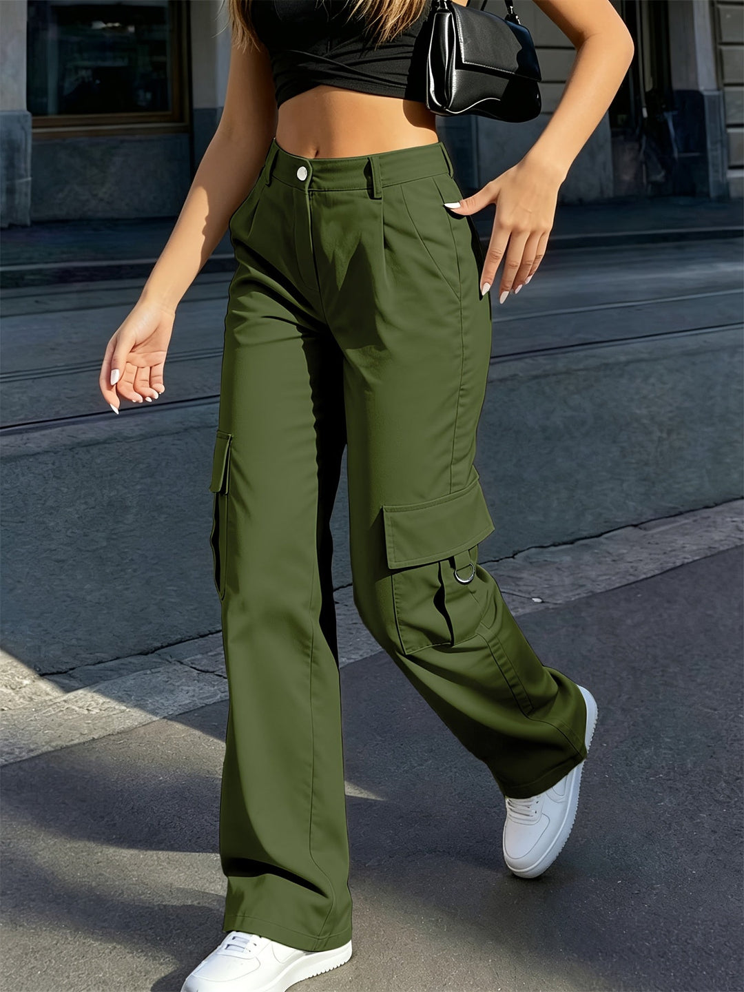 Delaney | High-Waisted Wide-Leg Cargo Pants