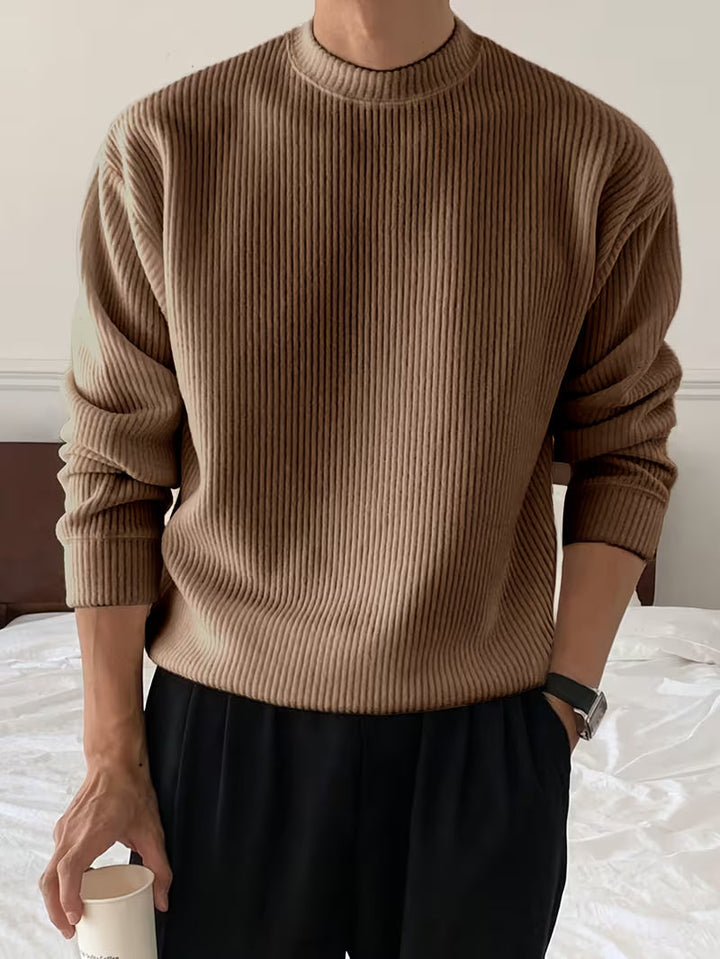 Madox | Knitwear Long Sleeve Ribbed Shirt