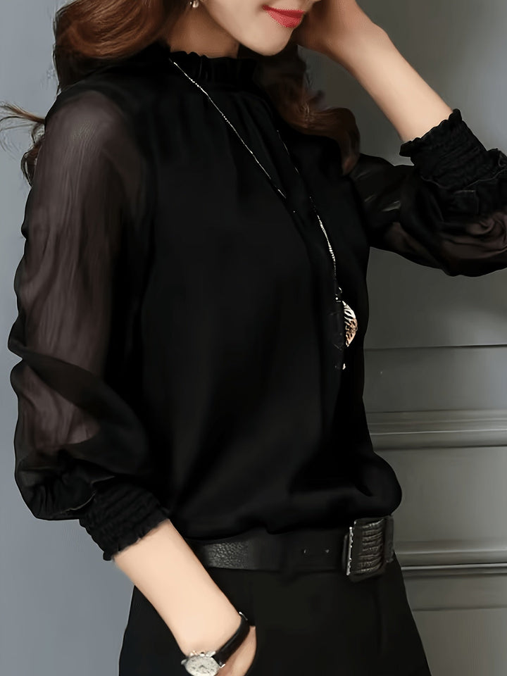 Whitney | Stand-Collar Long-Sleeve Blouse