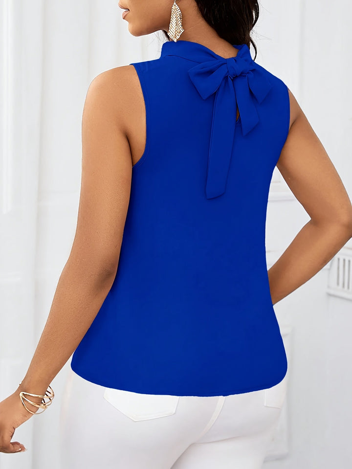 Nadia | Bow-Neck Sleeveless Top