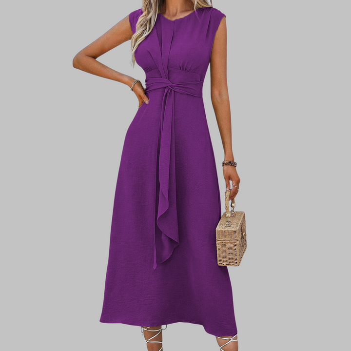 Alora | Elegant Sleeveless Round Neck Maxi Dress