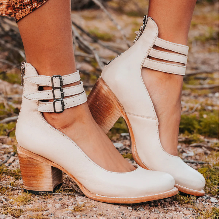 Victoria | Vintage Buckle Heel Ankle Boots