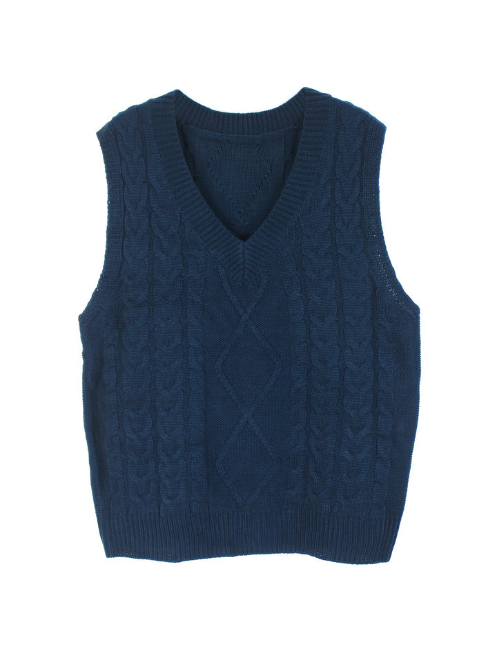 Ramona | Cable-Knit V-Neck Sweater Vest