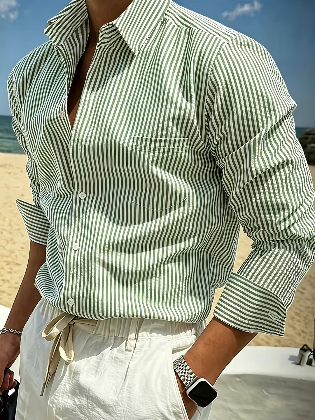 Reid | Refined Striped Long Sleeve Shirt