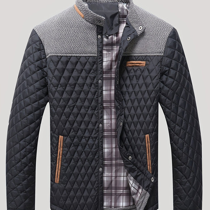 Thatcher | Diamond-Quilted Stand-Collar Jacket