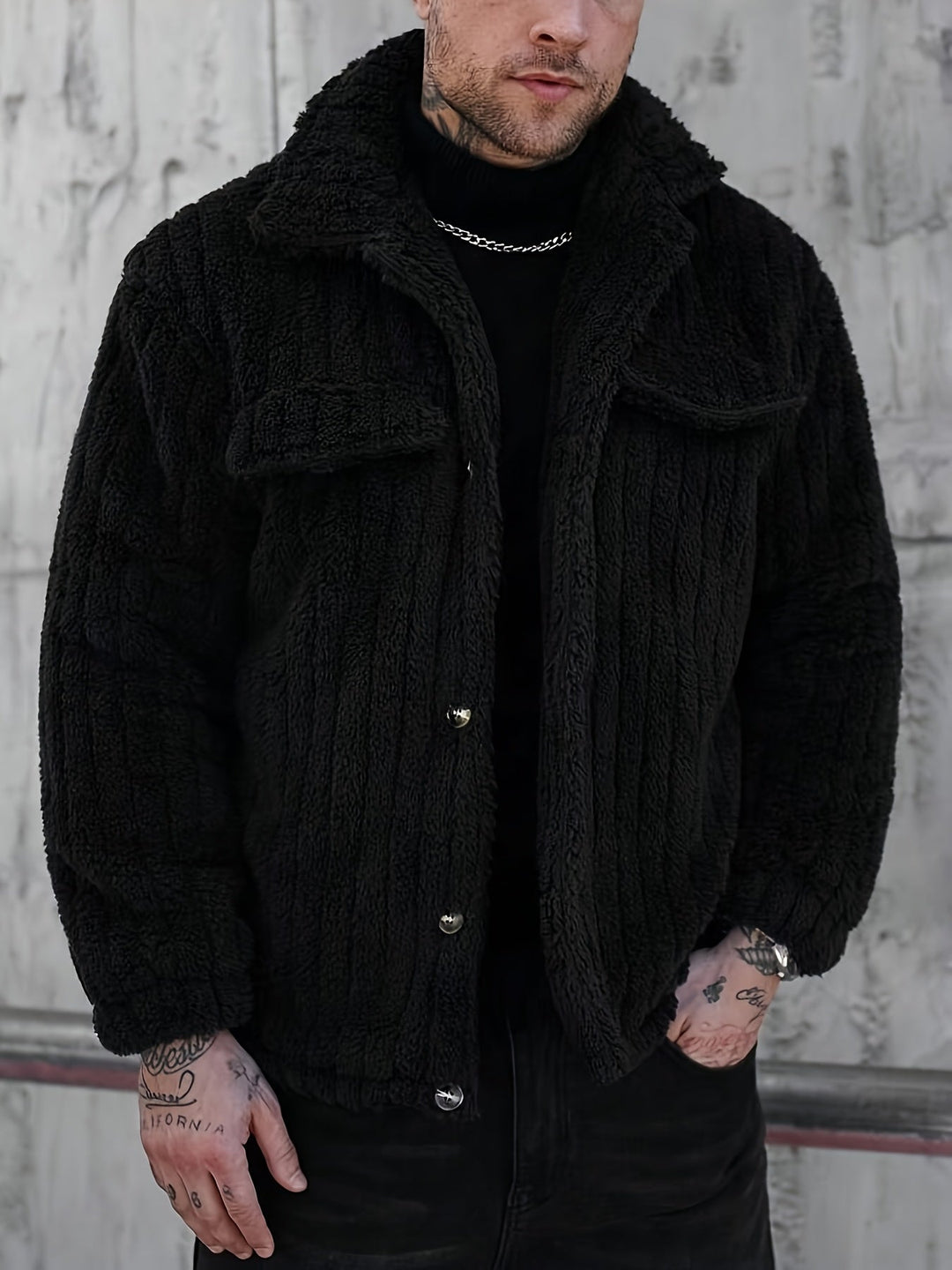 Rhys | Textured Button-Front Jacket
