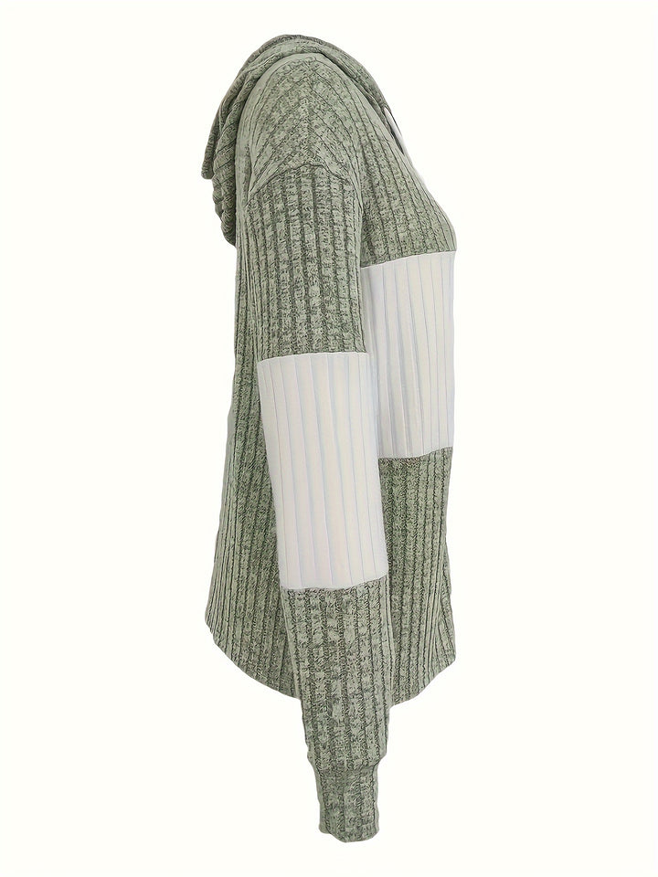 Talia | Ribbed Colour-Block Zip-Up Hoodie