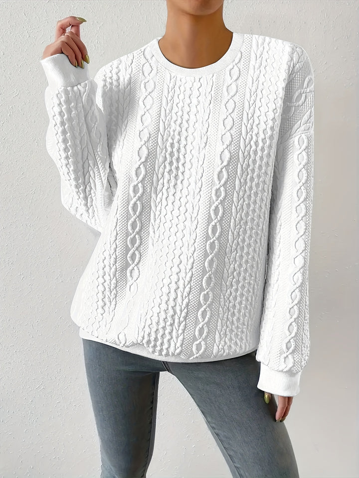 Leona | Textured Crewneck Sweatshirt