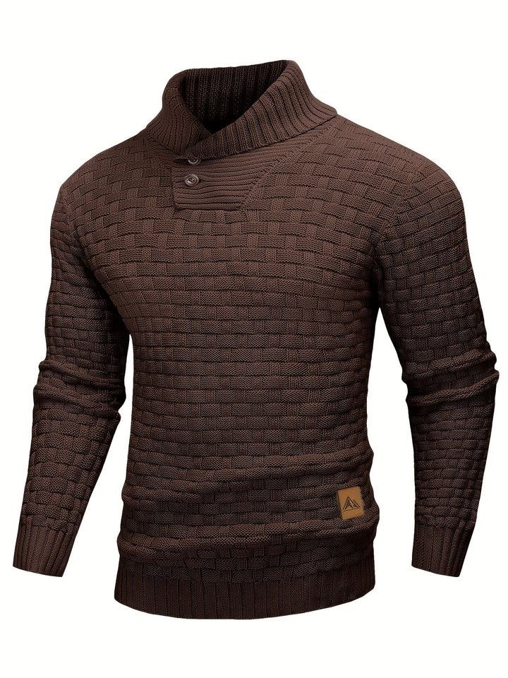 Garrett | Textured Shawl-Collar Sweater