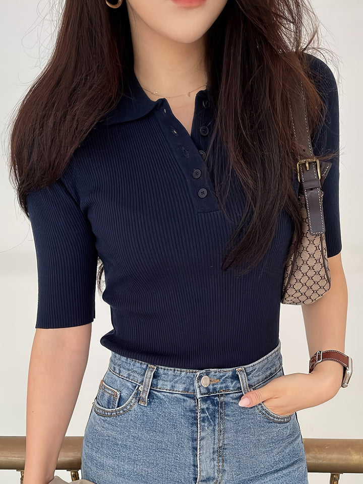 Brooke | Buttoned Collar Top