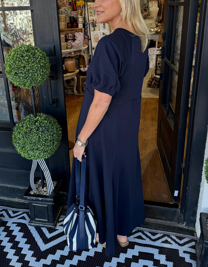 Winslet | Puff Sleeve Round Neck Maxi Dress