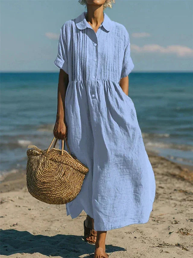 Tahlia | Casual Button Mid Sleeve Dress