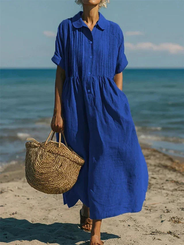 Tahlia | Casual Button Mid Sleeve Dress