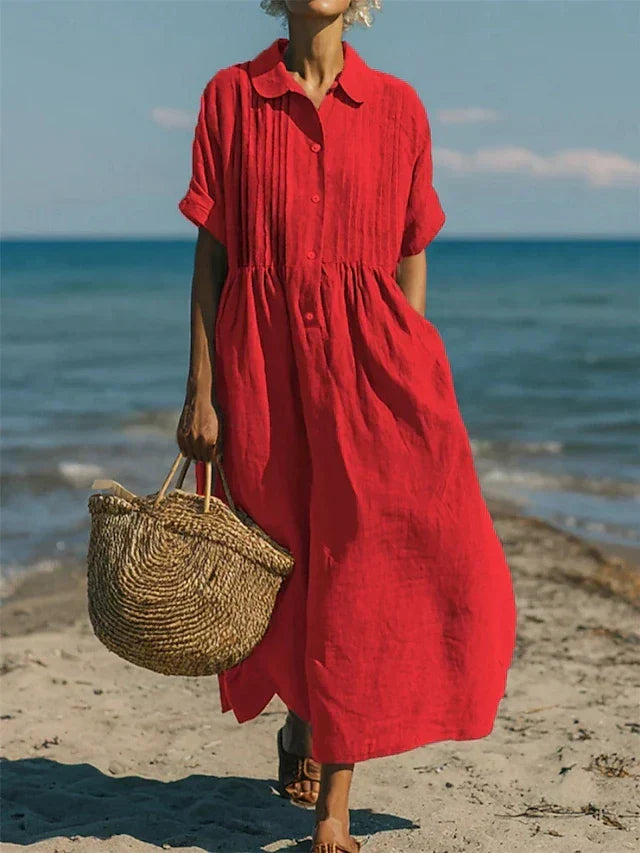 Tahlia | Casual Button Mid Sleeve Dress