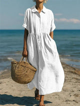 Tahlia | Casual Button Mid Sleeve Dress