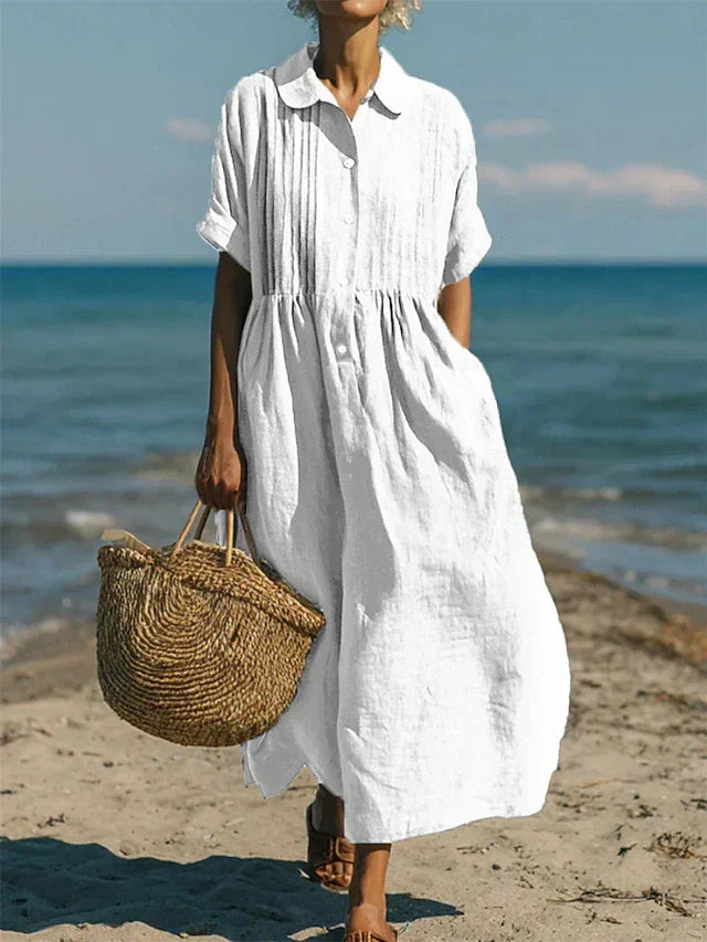 Tahlia | Casual Button Mid Sleeve Dress