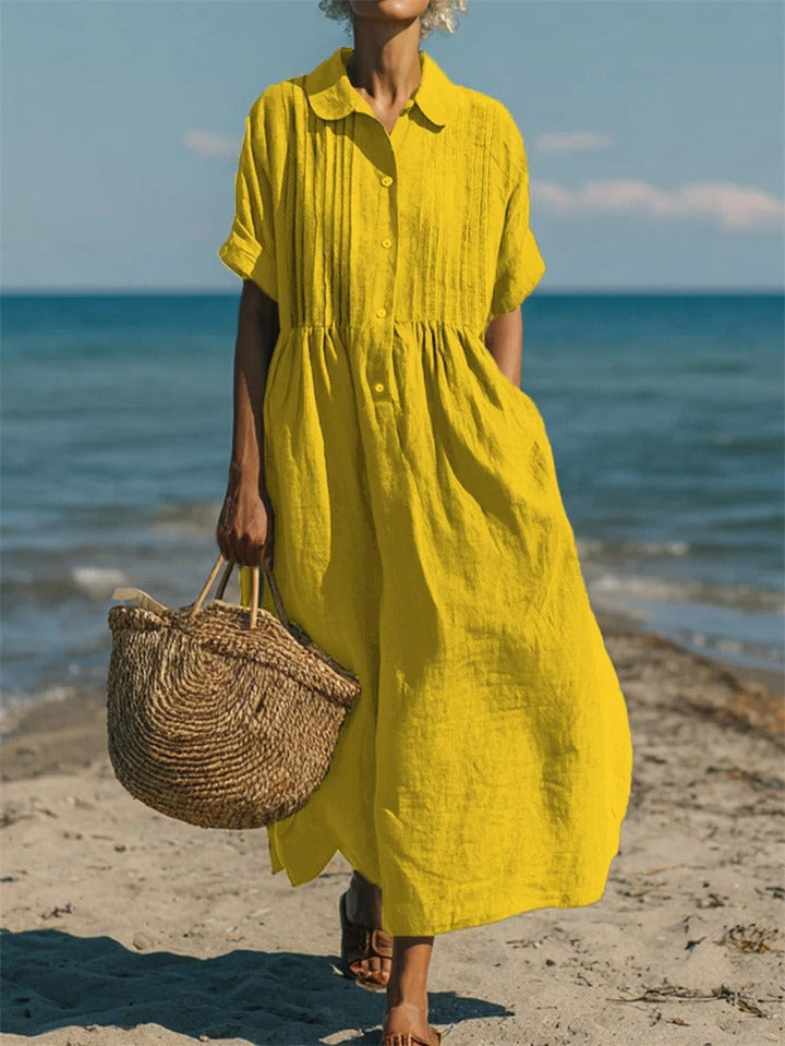Tahlia | Casual Button Mid Sleeve Dress