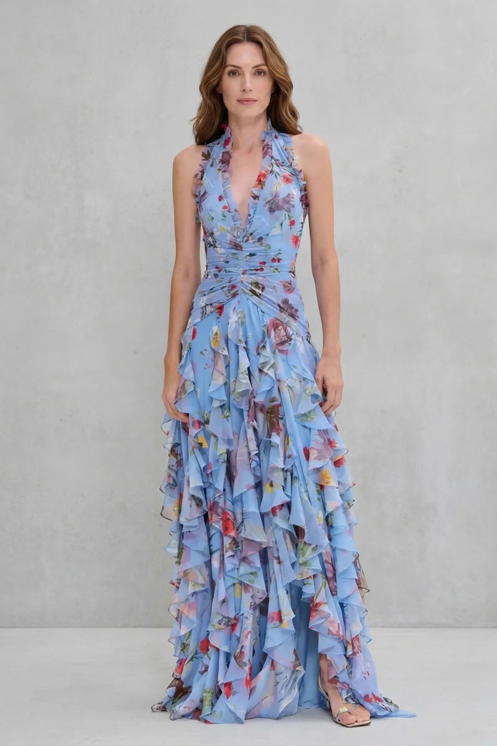 Bella | Elegant Sleeveless Halter Maxi Dress