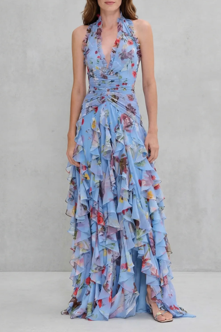 Bella | Elegant Sleeveless Halter Maxi Dress