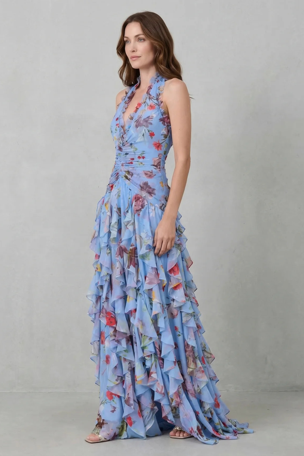 Bella | Elegant Sleeveless Halter Maxi Dress