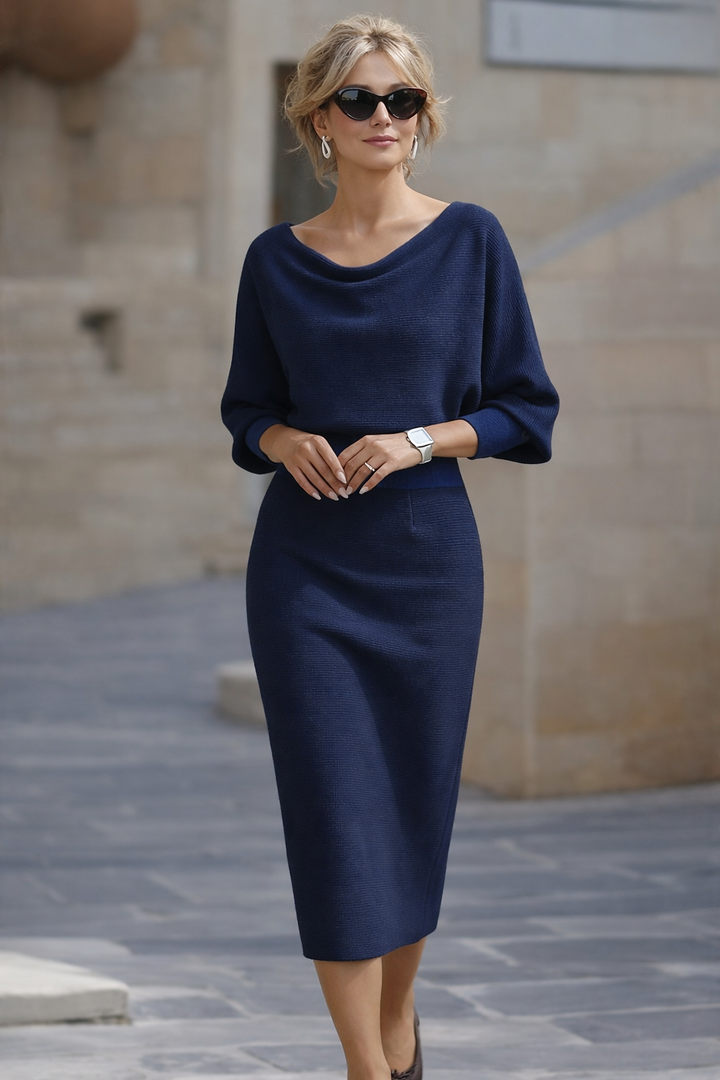 Zadie | Elegant Round Neck Midi Dress