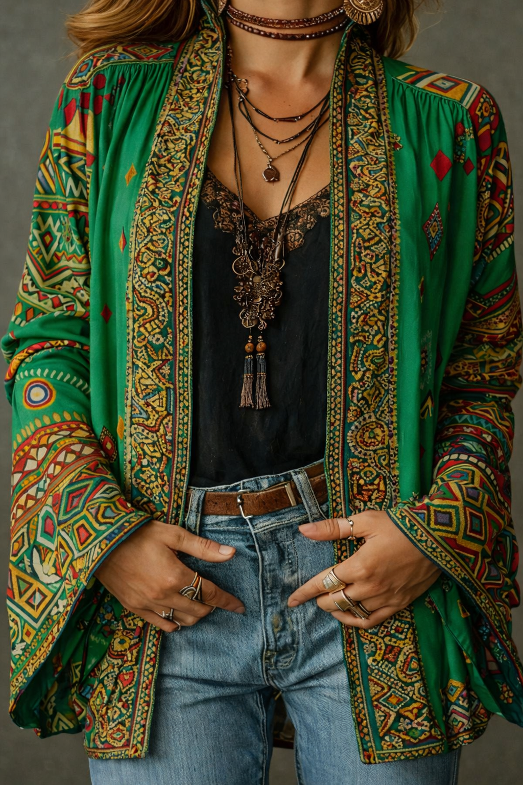 Amelie | Stylish Velvet-Touch Bohemian Cardigan