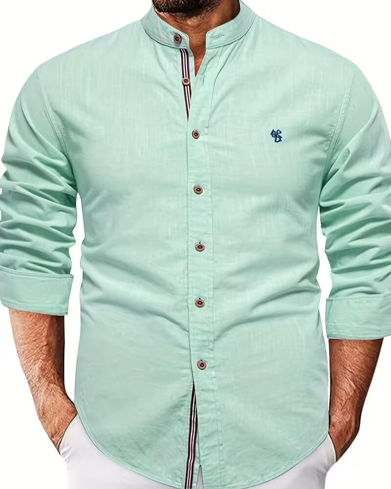 Jarvis | Stand Up Collar Long Sleeve Shirt