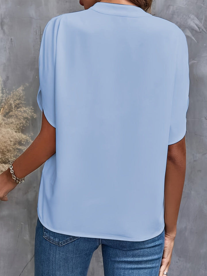 Valérie | Elegant Draped V-Neck Blouse