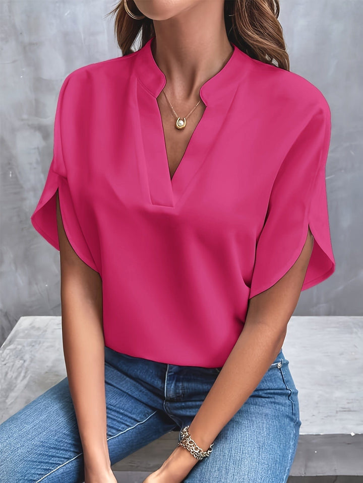 Valérie | Elegant Draped V-Neck Blouse