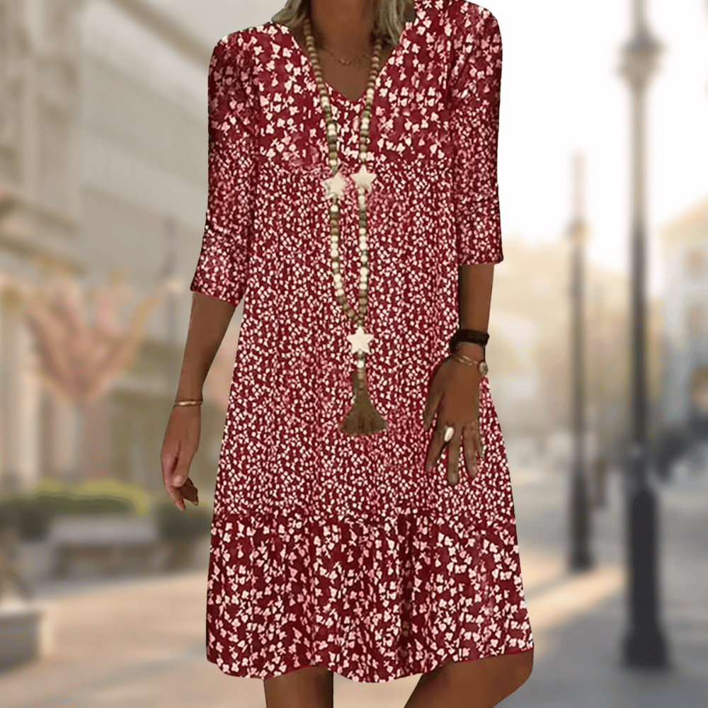 Amara | Bohemian Printed Midi Dress