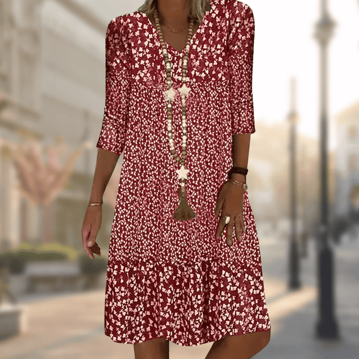 Amara | Bohemian Printed Midi Dress