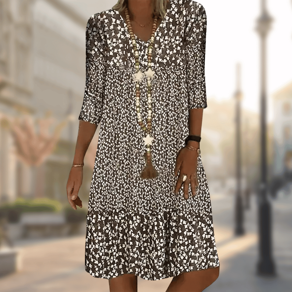 Amara | Bohemian Printed Midi Dress