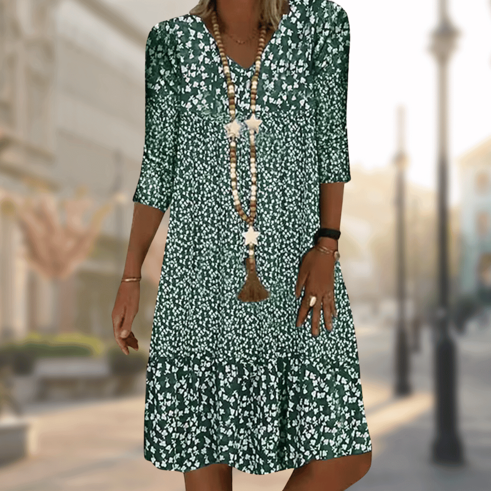 Amara | Bohemian Printed Midi Dress
