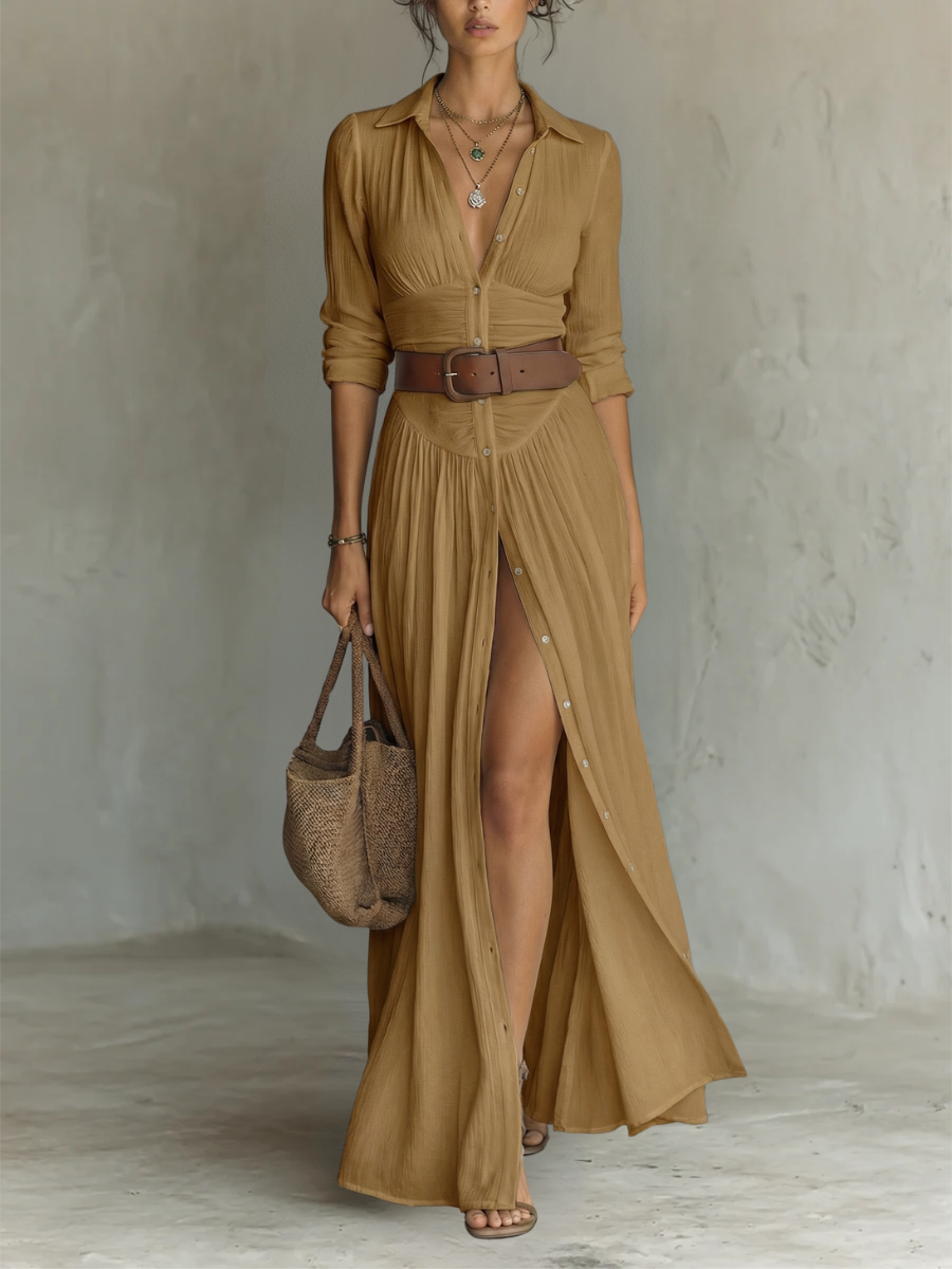 Coraline | Stylish Long Sleeve Collared Dress