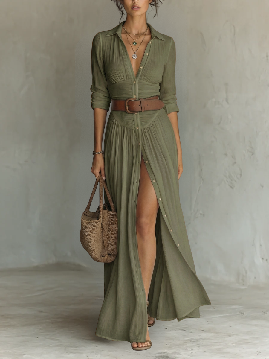 Coraline | Stylish Long Sleeve Collared Dress