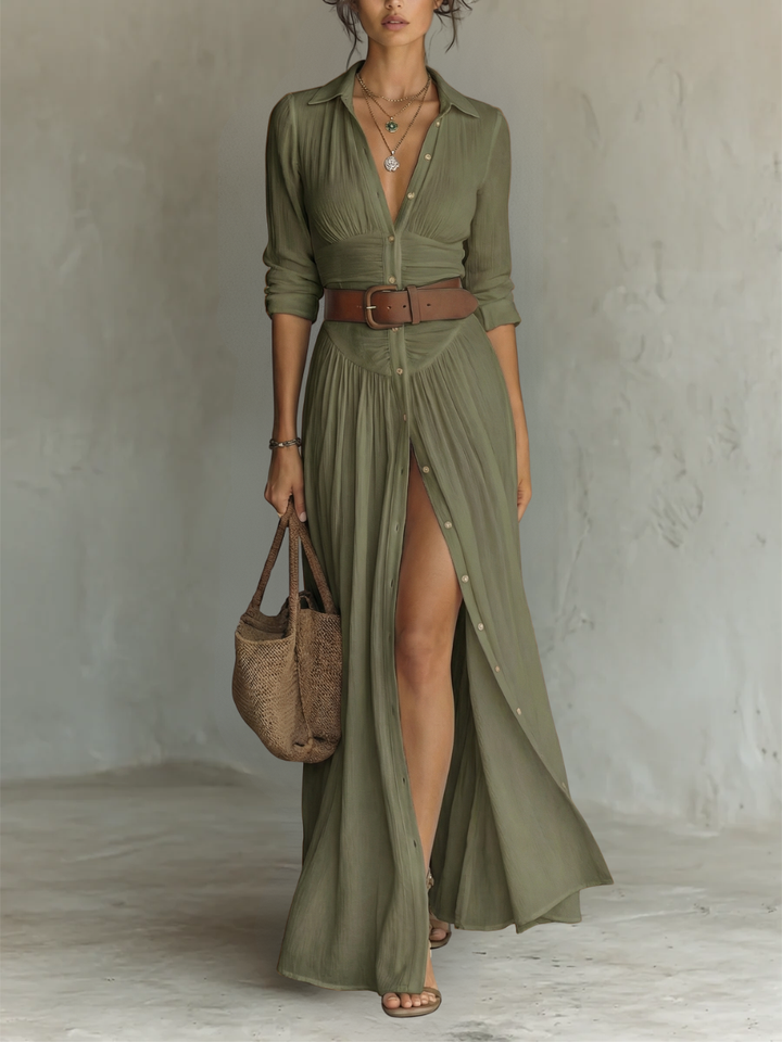 Coraline | Stylish Long Sleeve Collared Dress