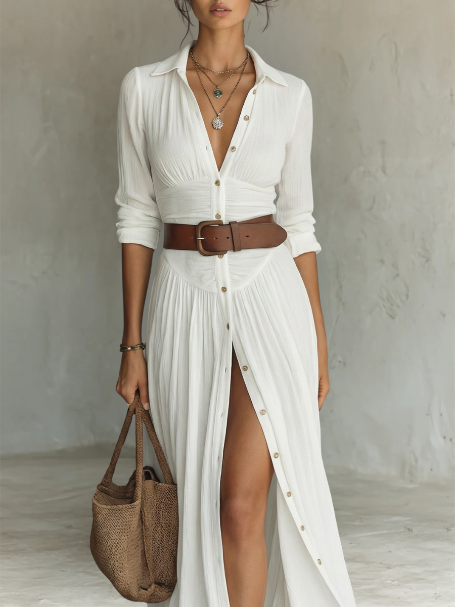 Coraline | Stylish Long Sleeve Collared Dress