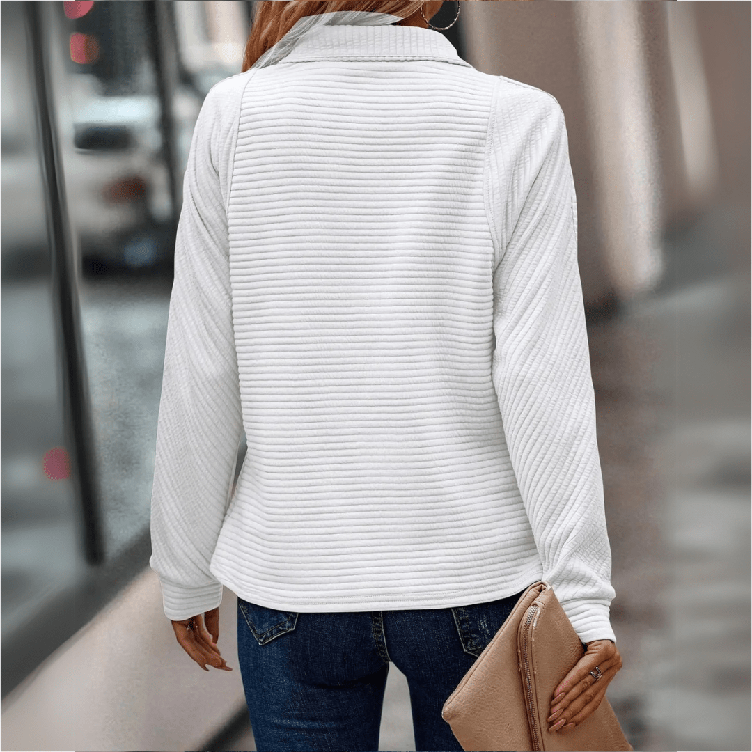 Delia | Ribbed Half-Zip Pullover