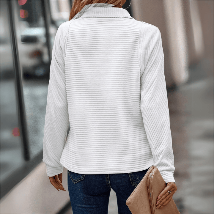 Delia | Ribbed Half-Zip Pullover