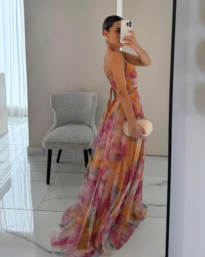 Alexandra | Elegant Sleeveless Floral Evening Dress