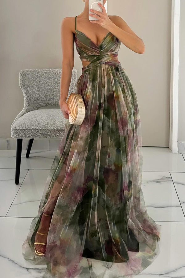 Alexandra | Elegant Sleeveless Floral Evening Dress