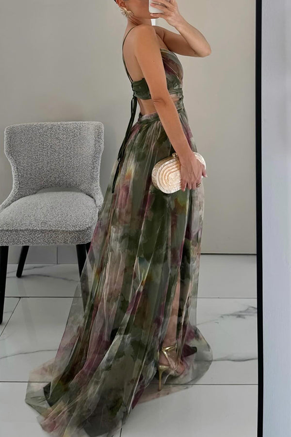 Alexandra | Elegant Sleeveless Floral Evening Dress