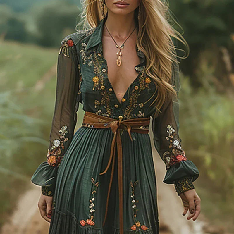 Juniper | Embroidered Bohemian Maxi Dress