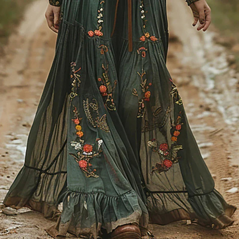 Juniper | Embroidered Bohemian Maxi Dress