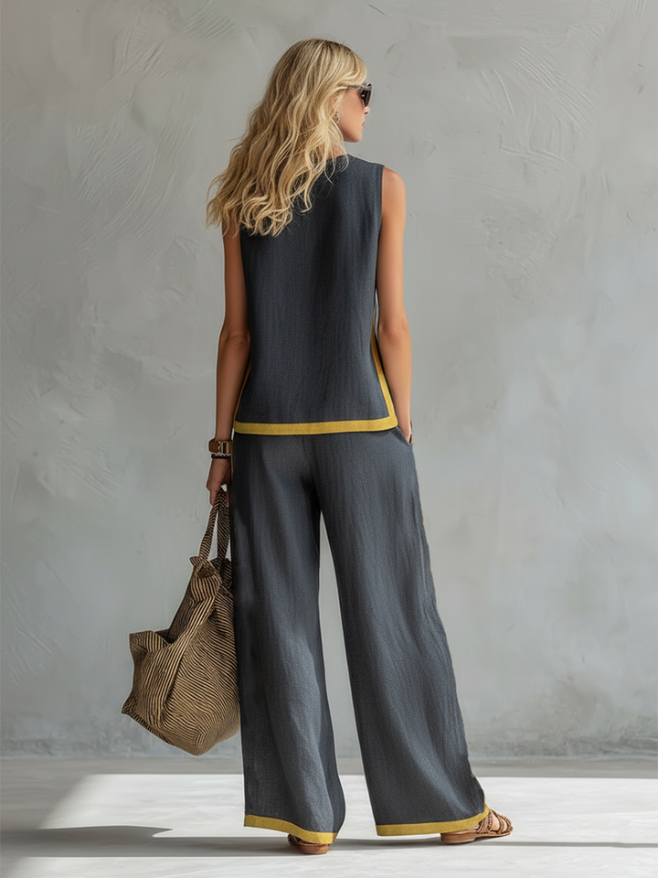 Layla | Elegant Sleeveless and Wide Trouser Set