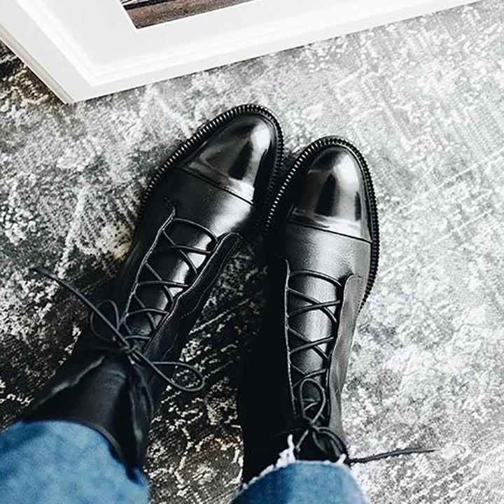 Evelyn | Classic Lace-Up Ankle Boots