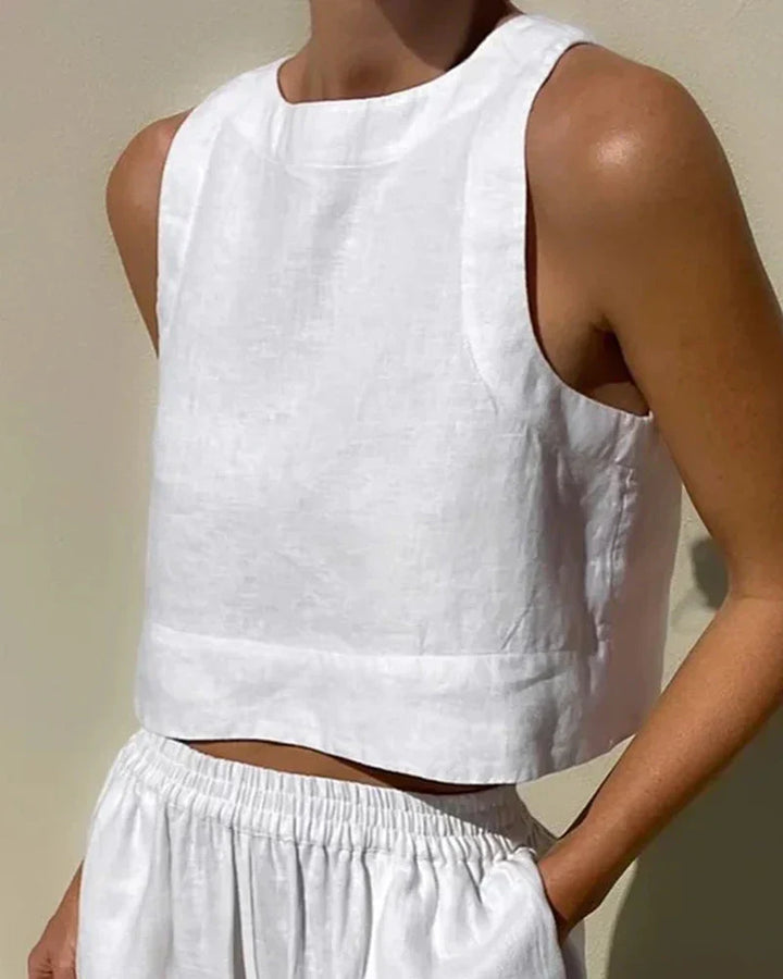Sabrina | Casual Sleeveless Shirt and Pants Set