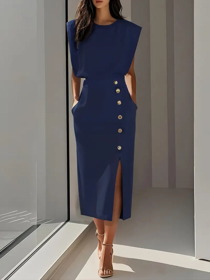 Sabrina | Stylish Side Slit Midi Dress