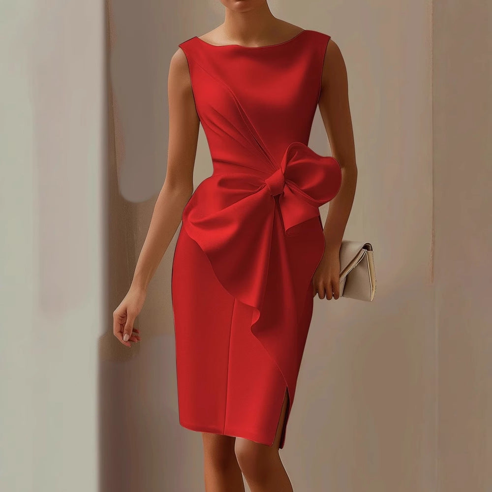 Jane | Stylish Sleeveless Ribbon Waist Dress