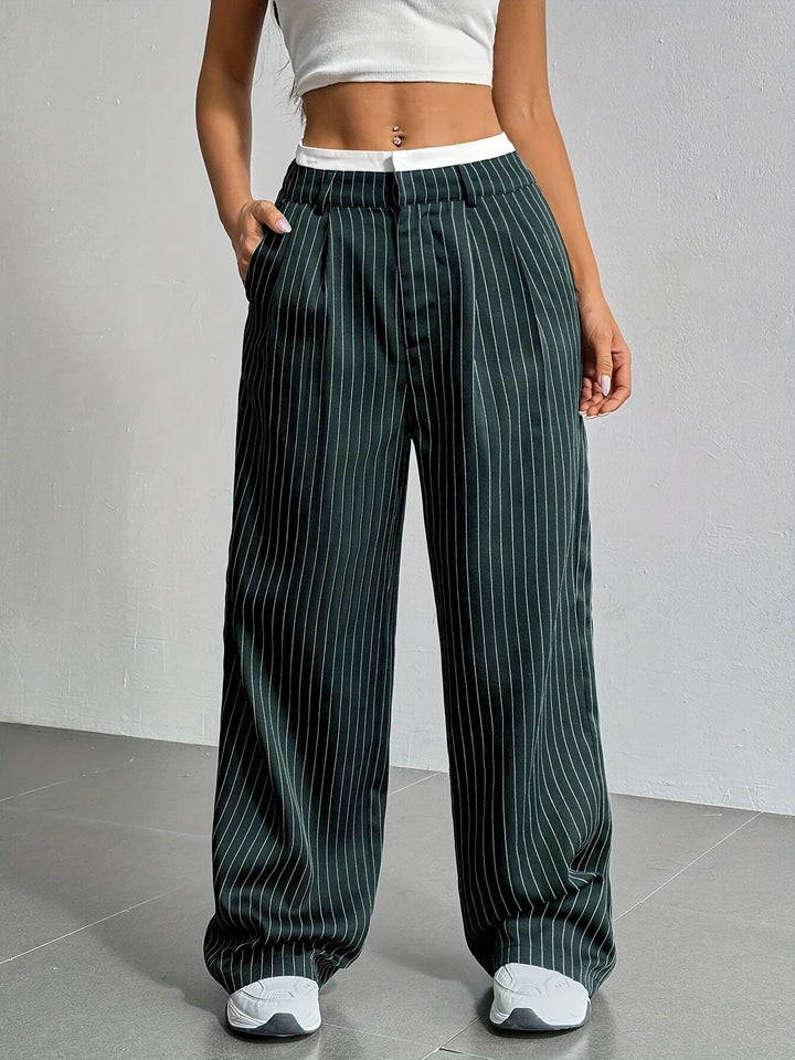 Mirella | Casual Striped Wide Pants